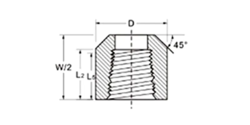 Размеры Заглушка ASME B16.11